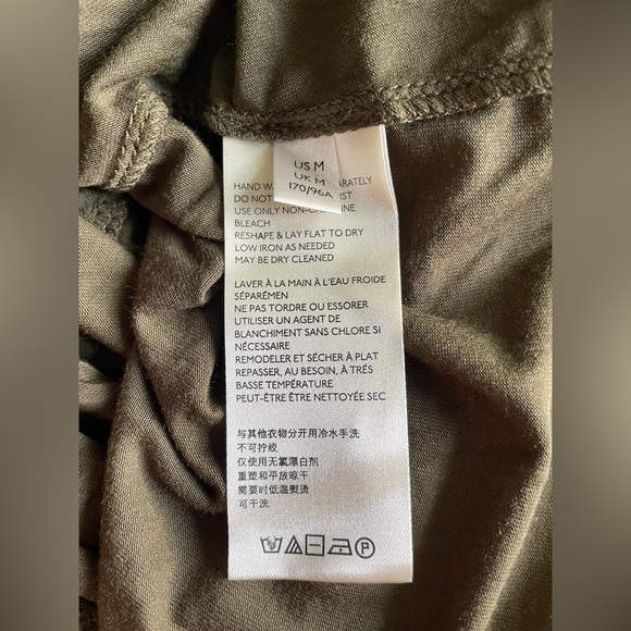 New Free People Women Army Green Shirt Size Medium Long Sleeve - Picture 8 of 9